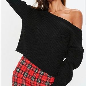 Missguided off shoulder knit sweater